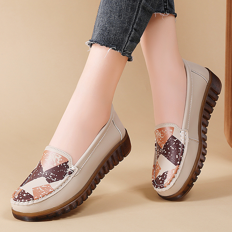 Women'S Shoes Extended Sizes - 100% Genuine Leather Casual Women Loafers