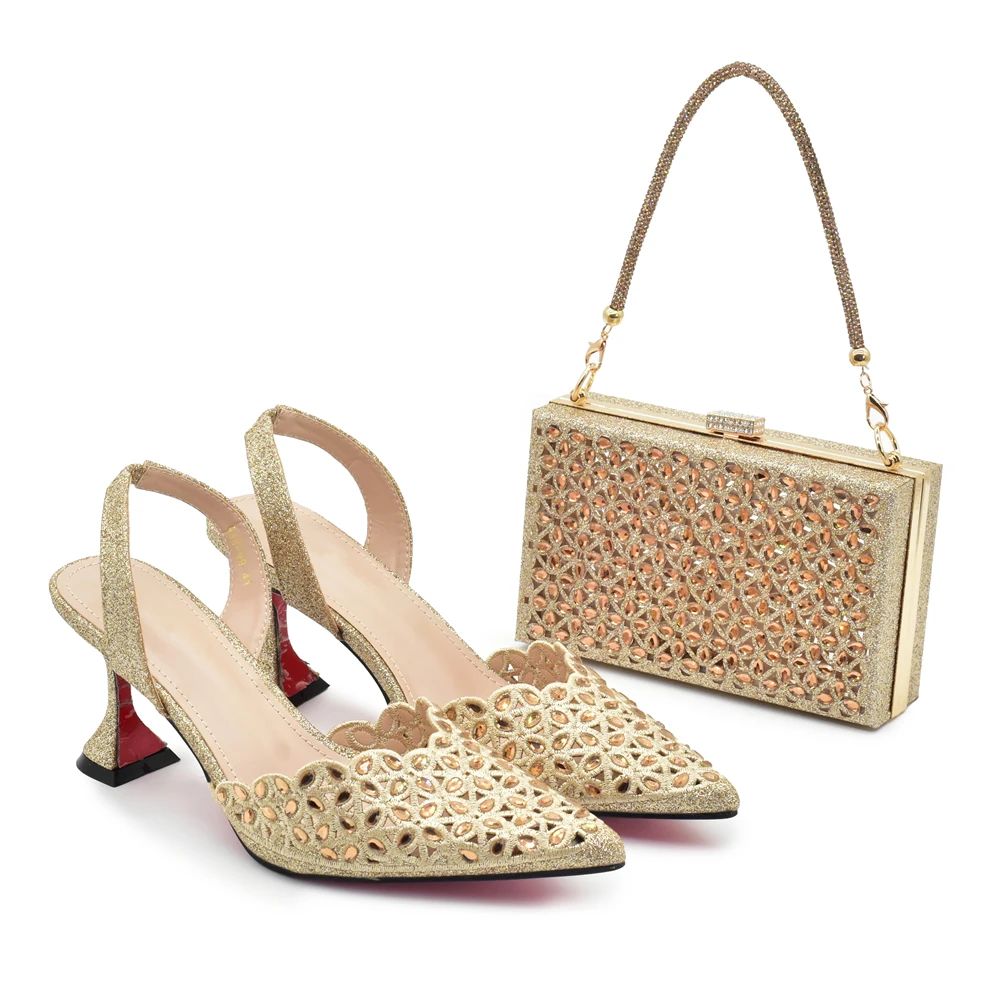 Women'S Shoes - Silver Color Shoes and Bag for