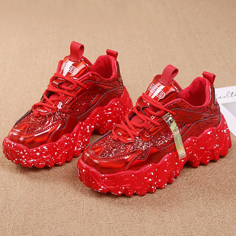 Women'S Shoes Red Bottoms - Comemore Women New Bling Platform Sneakers