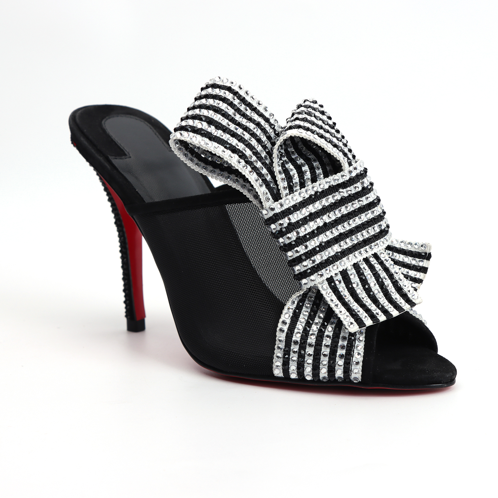 Women'S Shoes Red Bottoms - Women's Open Toe Mesh Mule Heels,