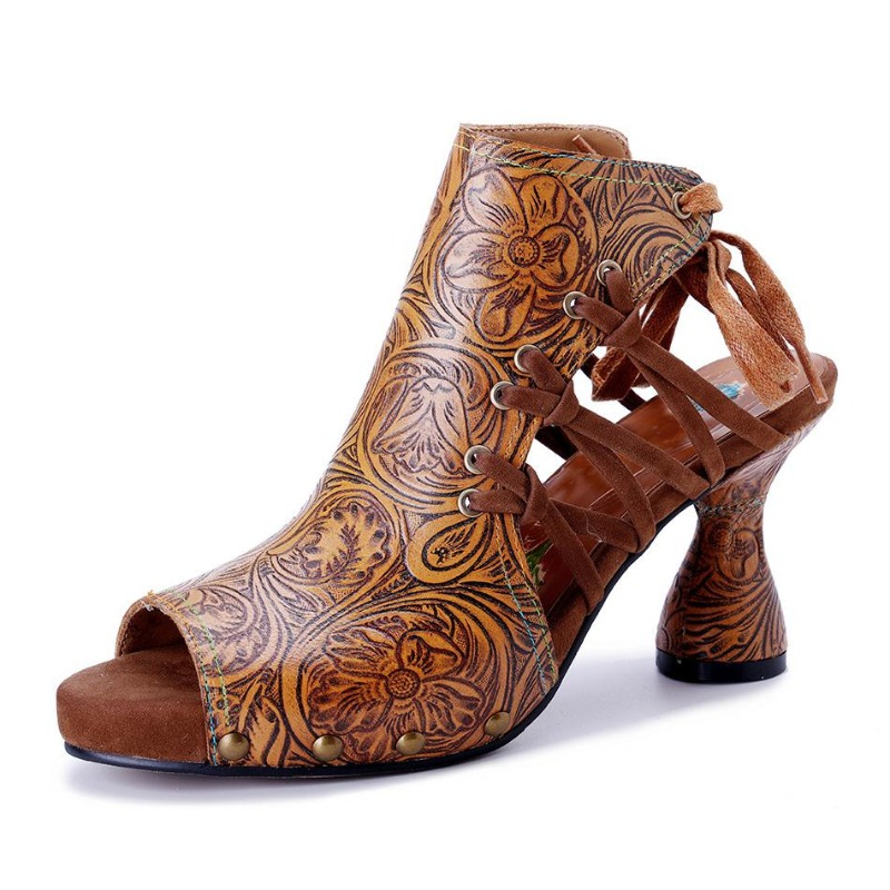 Kids Shoes Women - High Brand 7.7CM Sheepskin Leather Woman