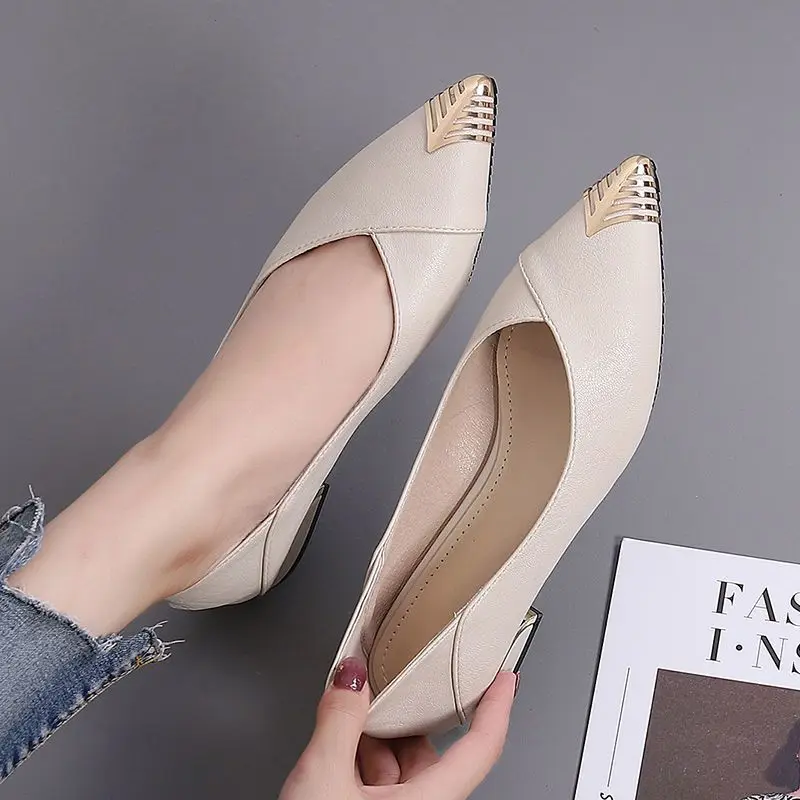 Low Heel Elegant Block Ladies  - Women Shoes Quick Delivery บทวิจารณ์และราคา
