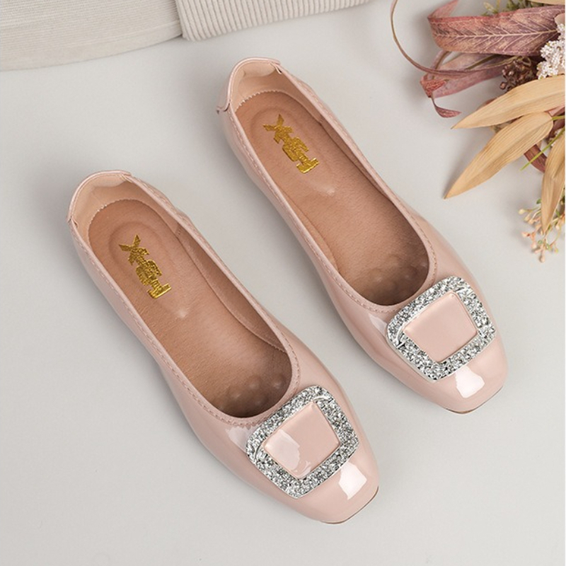 Moccasin Shoes Crystal Female  - Women Shoes Loafers บทวิจารณ์และราคา