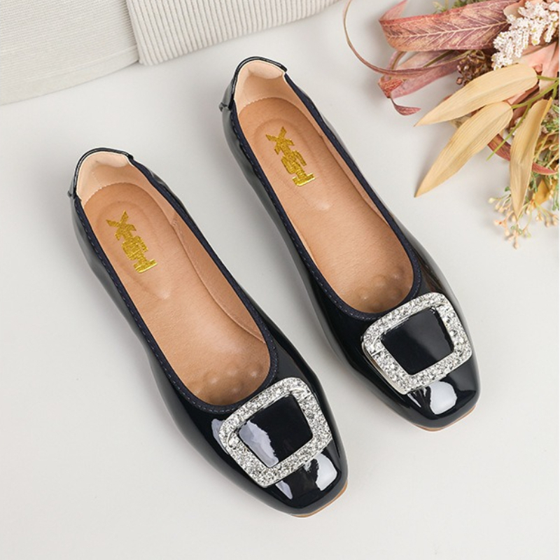 Moccasin Shoes Crystal Female  - Women Shoes Loafers บทวิจารณ์และราคา