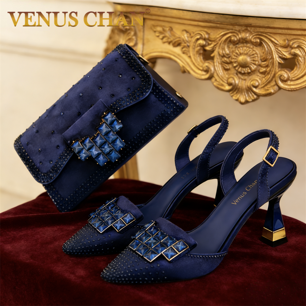 Mineral Blue Rhinestone High H - Women'S Shoes Navy Blue บทวิจารณ์และราคา