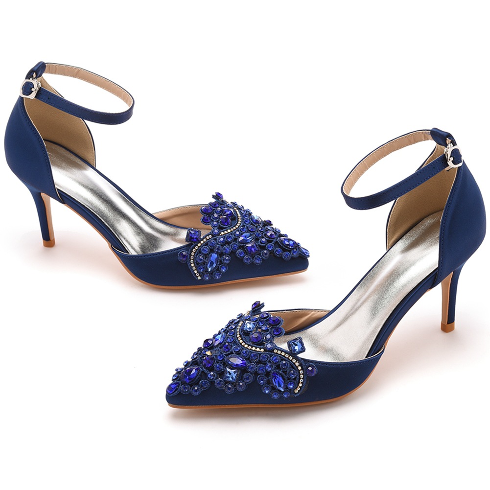 pointed toe High-heeled sandal - Women'S Shoes Navy Blue บทวิจารณ์และราคา