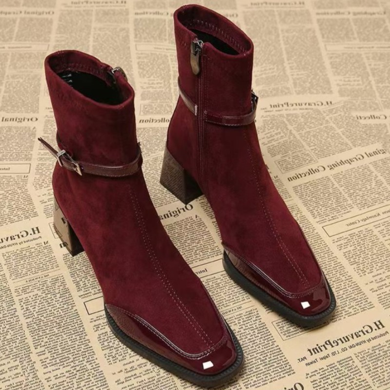 Autumn New Suede Short Boots 2 - Women'S Shoes Chelsea บทวิจารณ์และราคา