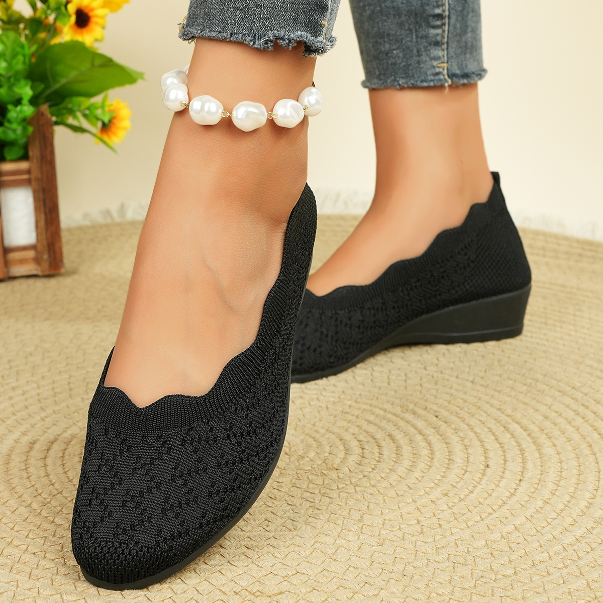 Women's Breathable Knit Flats  - Women'S Shoes บทวิจารณ์และราคา