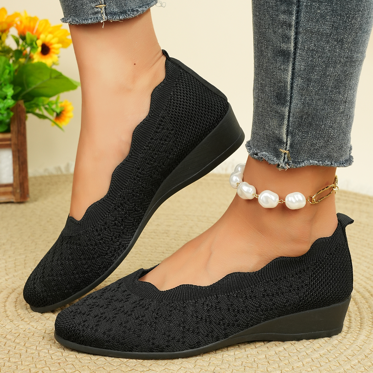 Women's Breathable Knit Flats  - Women'S Shoes บทวิจารณ์และราคา