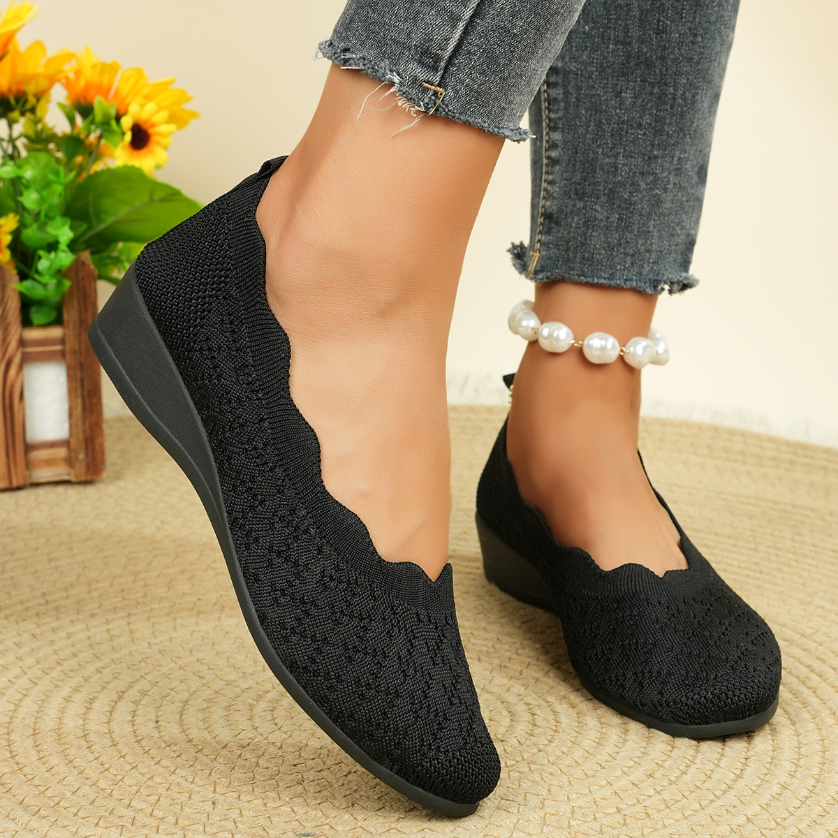 Women's Breathable Knit Flats  - Women'S Shoes บทวิจารณ์และราคา