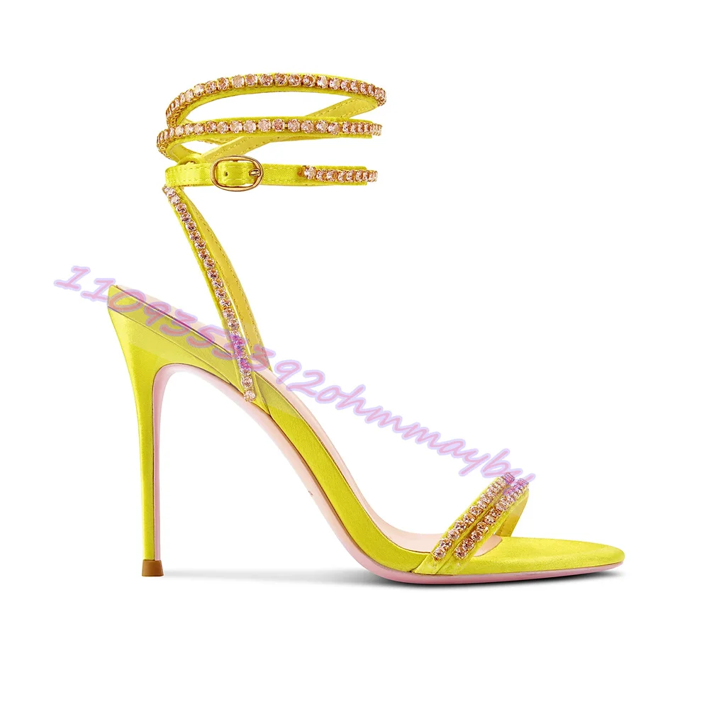 Rhinestone Yellow High Heels S - Kids Shoes Women บทวิจารณ์และราคา
