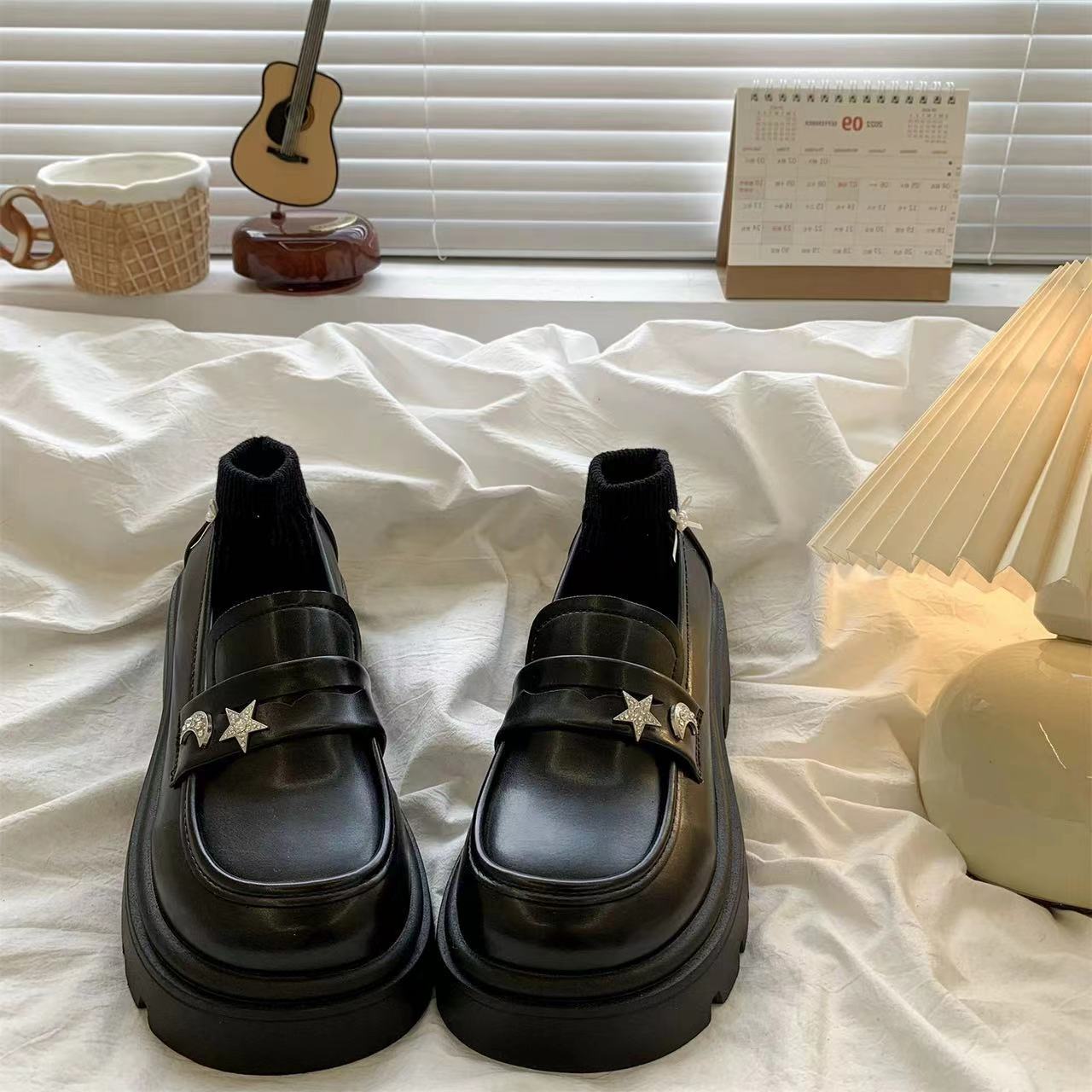 Retro Black Spring and Autumn  - Women Shoes Quick Delivery บทวิจารณ์และราคา