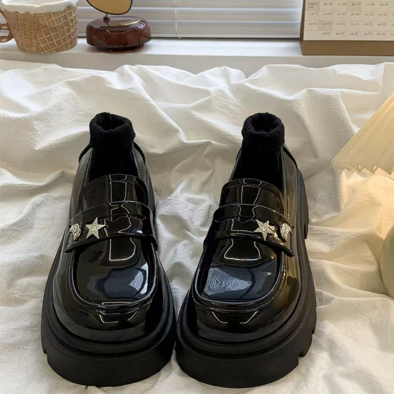 Retro Black Spring and Autumn  - Women Shoes Quick Delivery บทวิจารณ์และราคา