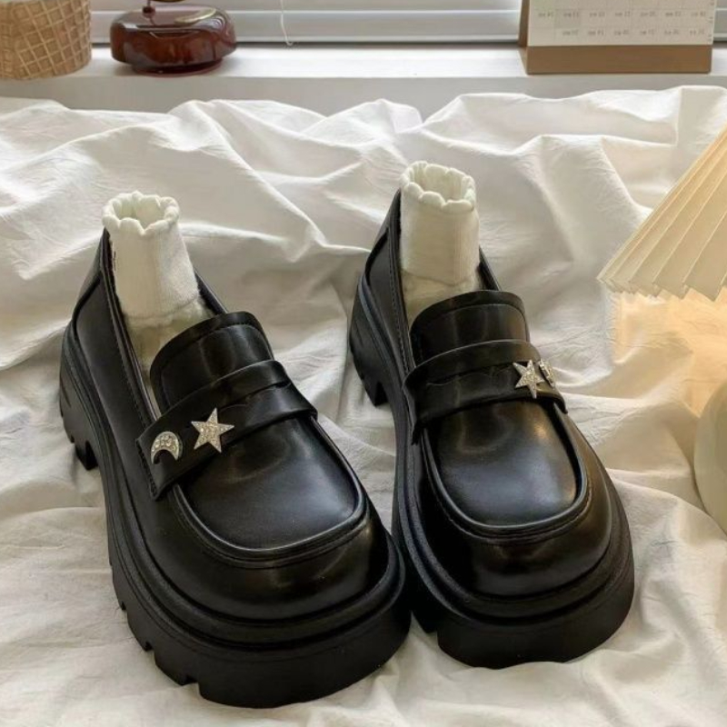 Retro Black Spring and Autumn  - Women Shoes Quick Delivery บทวิจารณ์และราคา
