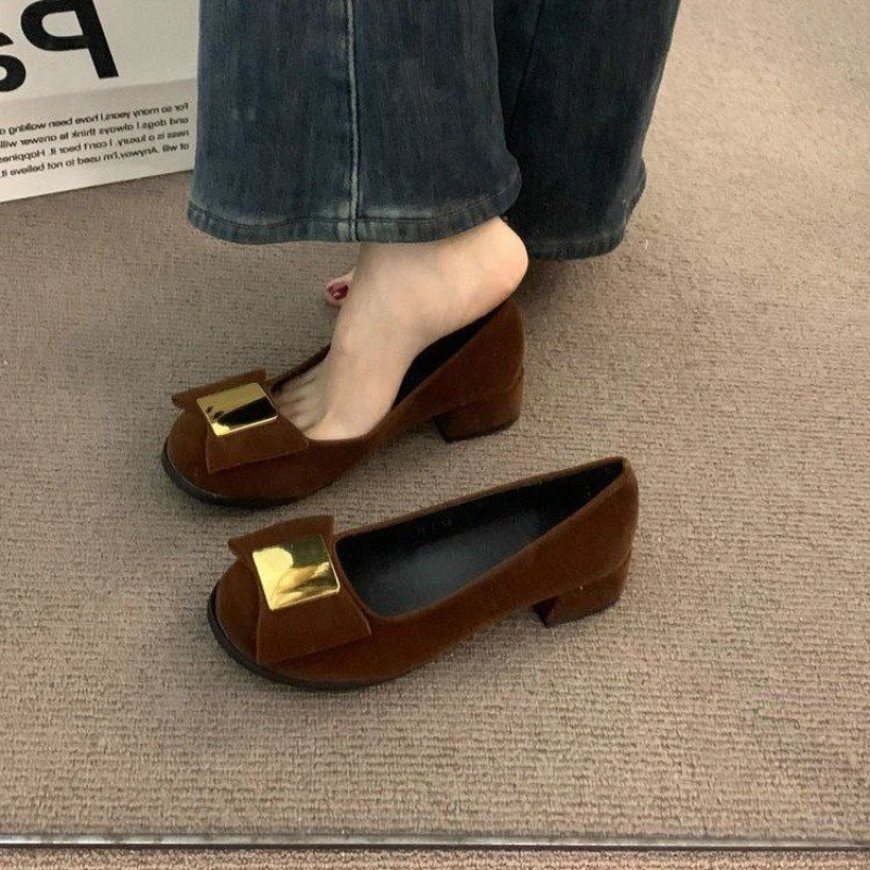 Woman PumpsLoafers Chunky Heel - Women Shoes Quick Delivery บทวิจารณ์และราคา