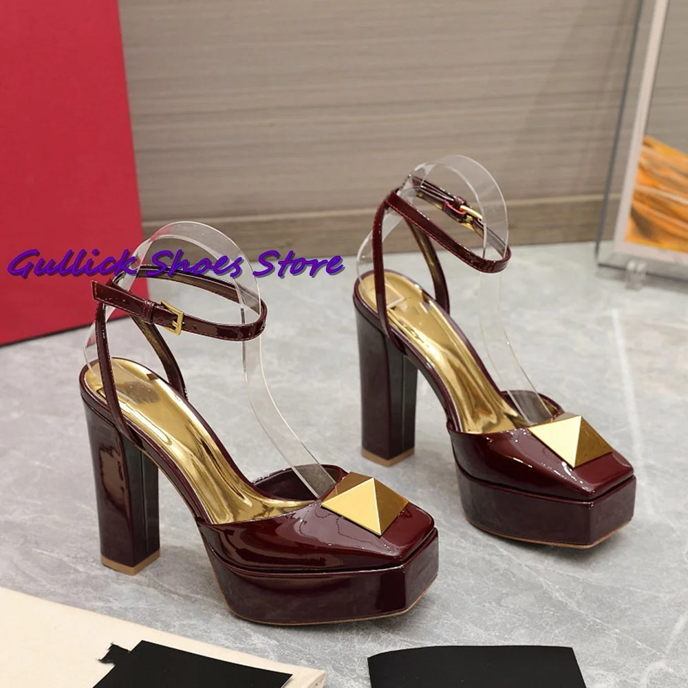 New Rivet Platform Sandals Squ - Kids Shoes Women บทวิจารณ์และราคา