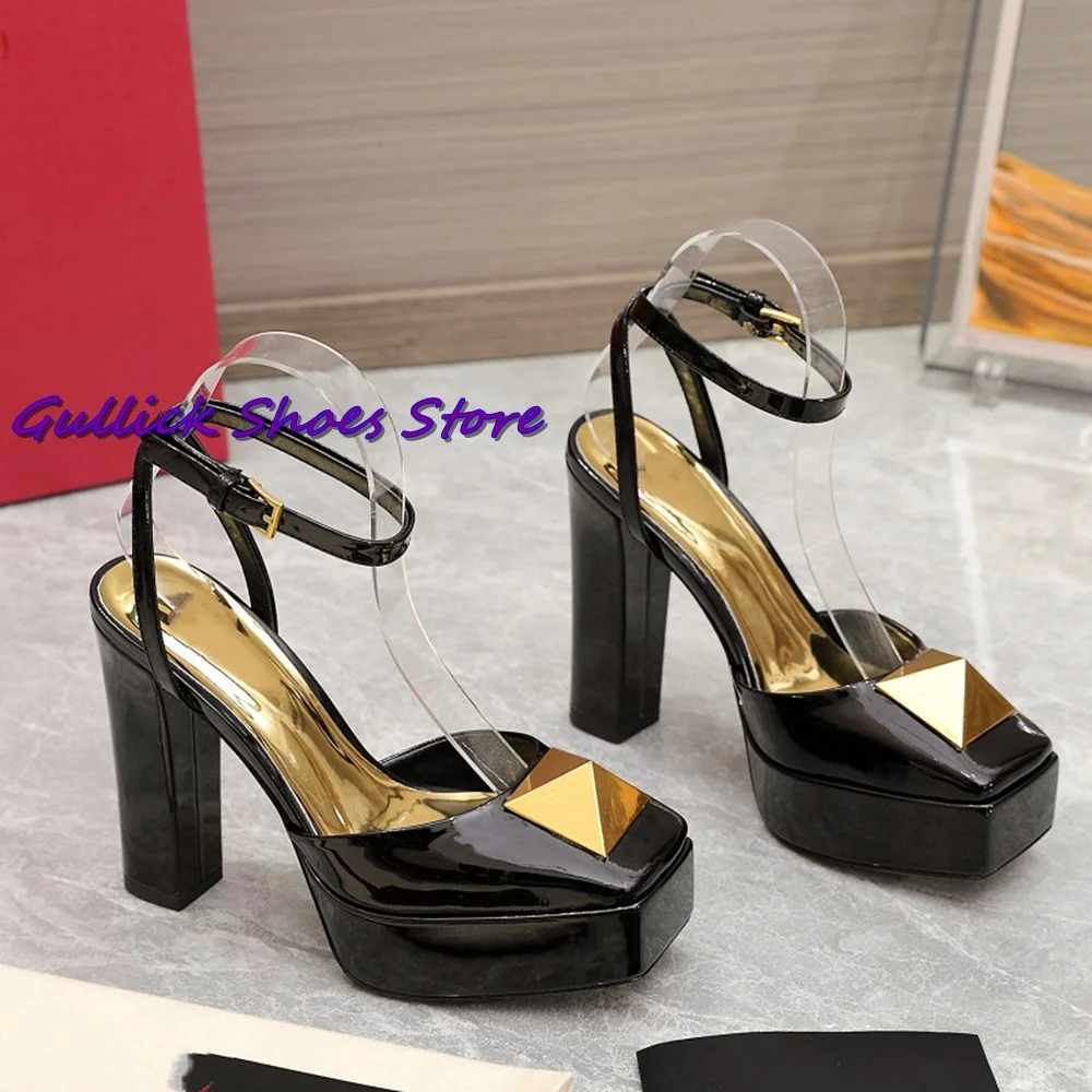 New Rivet Platform Sandals Squ - Kids Shoes Women บทวิจารณ์และราคา