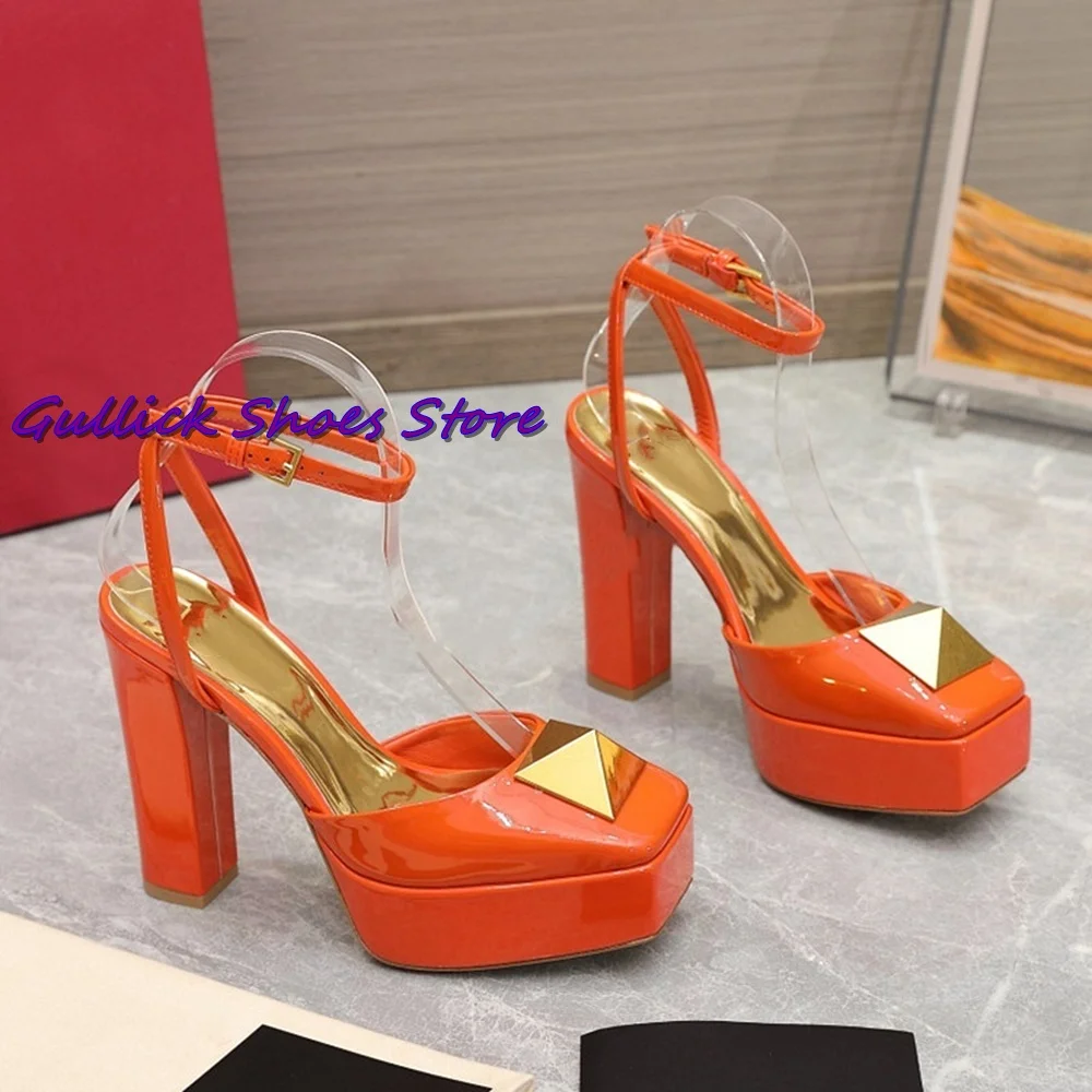 New Rivet Platform Sandals Squ - Kids Shoes Women บทวิจารณ์และราคา