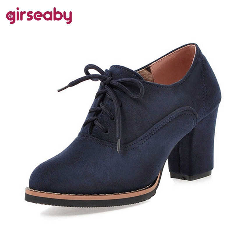 Girseaby 2021 Ladies Retro Pum - Women'S Shoes Navy Blue บทวิจารณ์และราคา
