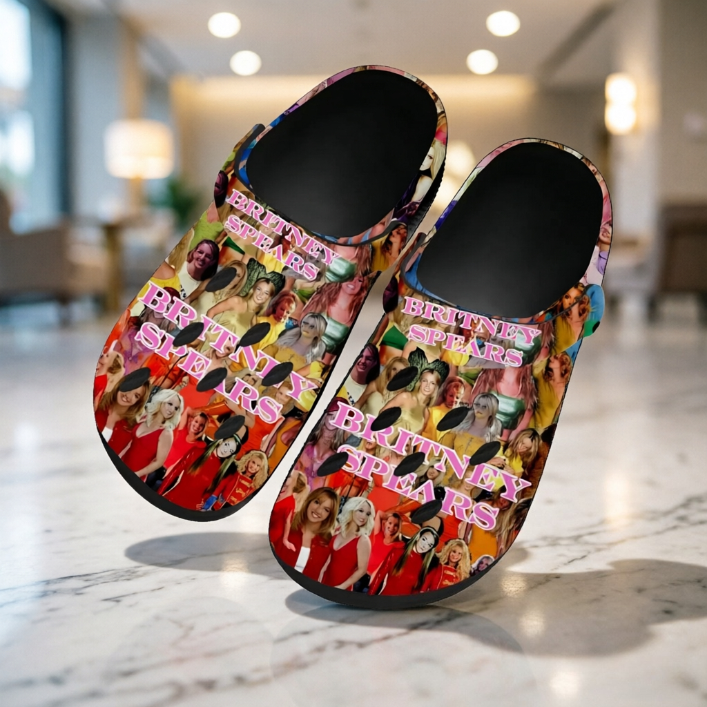 Britney Spears Pop Music Theme - Women'S Shoes Clogs บทวิจารณ์และราคา