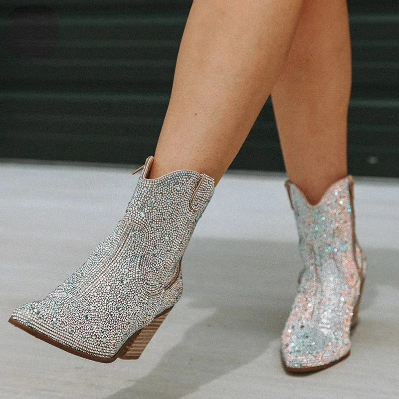 Western Cowboy Boots Fashion W - Women'S Shoes Chelsea บทวิจารณ์และราคา