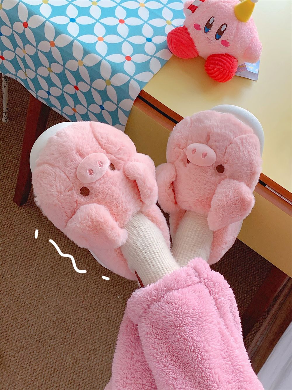 Feerldi Pink fluffy pig slippe - Women Shoes For Winter บทวิจารณ์และราคา