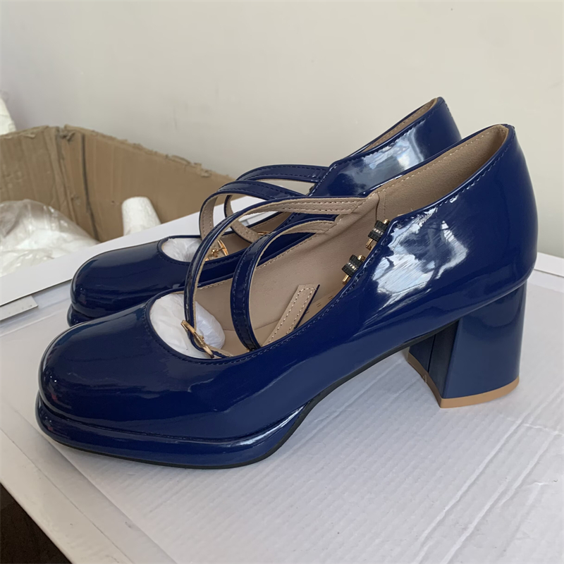 Elegant High Heels Pumps Women - Women'S Shoes Navy Blue บทวิจารณ์และราคา