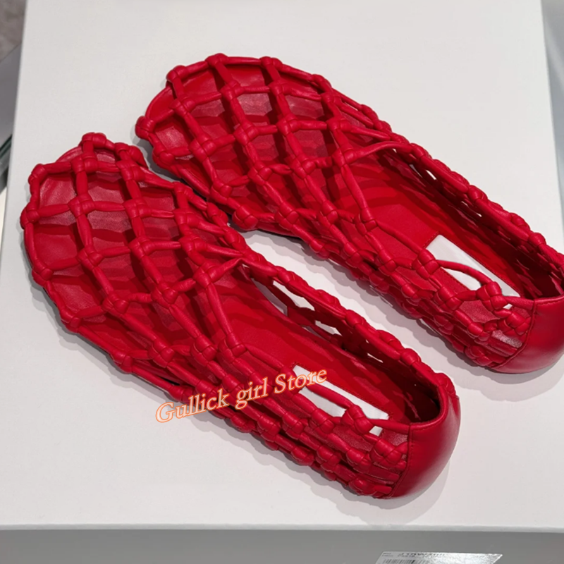 French Woven Mesh Hollow flat  - Women Shoes Loafers บทวิจารณ์และราคา