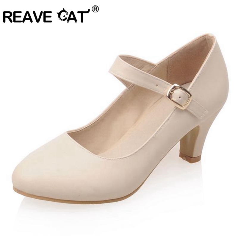 REAVE CAT woaman Med heels pum - Women'S Shoes Navy Blue บทวิจารณ์และราคา