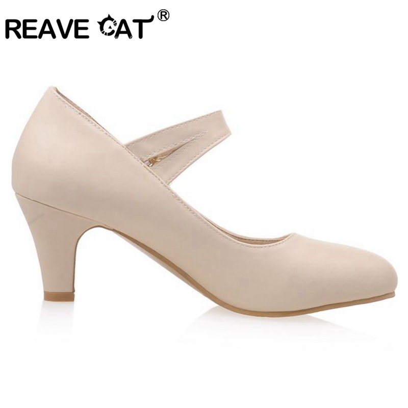 REAVE CAT woaman Med heels pum - Women'S Shoes Navy Blue บทวิจารณ์และราคา
