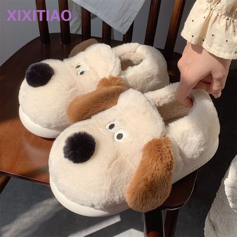 Size36-45 Hug Dog Slippers Gir - Women Shoes For Winter บทวิจารณ์และราคา
