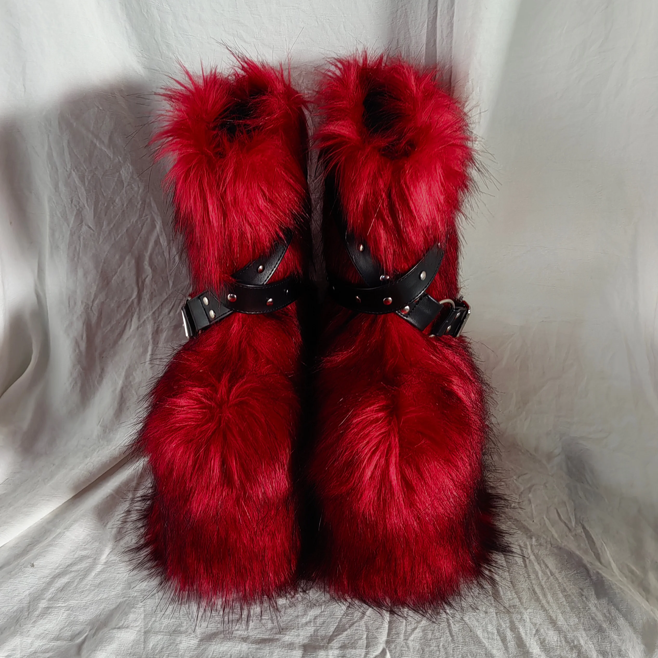 Red Fur Thick-Soled Cross-Buck - Women'S Shoes Red Bottoms บทวิจารณ์และราคา
