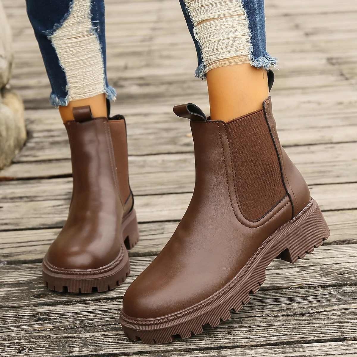 New Autumn Winter Chelsea Boot - Women'S Shoes Chelsea บทวิจารณ์และราคา