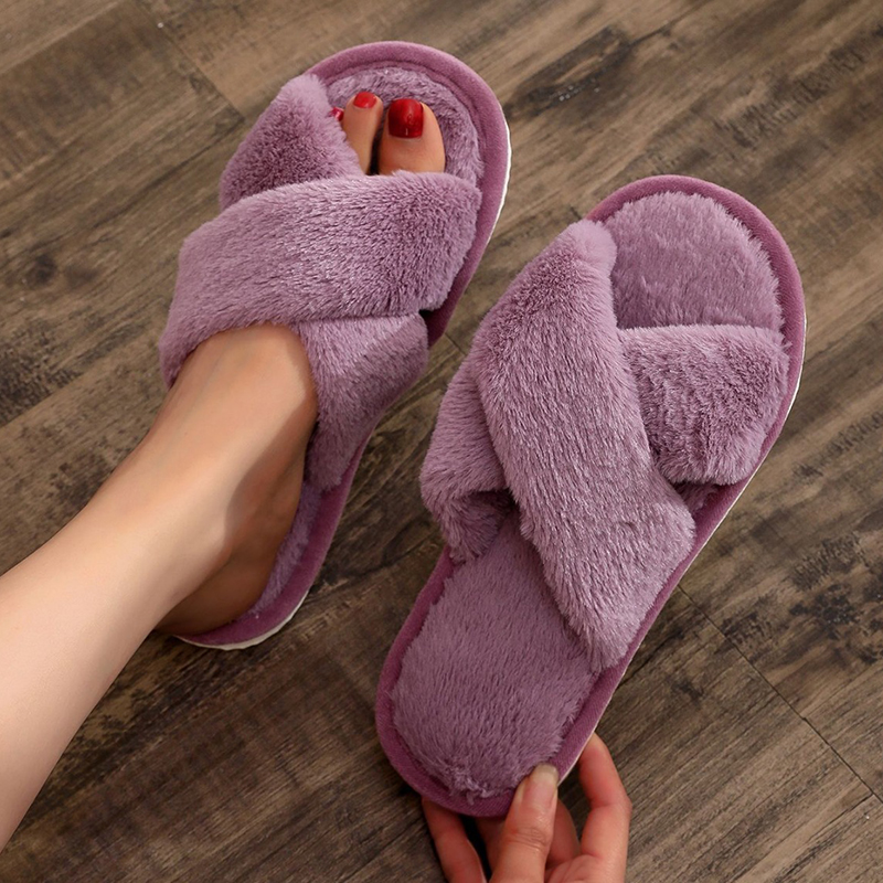Autumn Winter Fluffy Fur Slipp - Women Shoes For Winter บทวิจารณ์และราคา