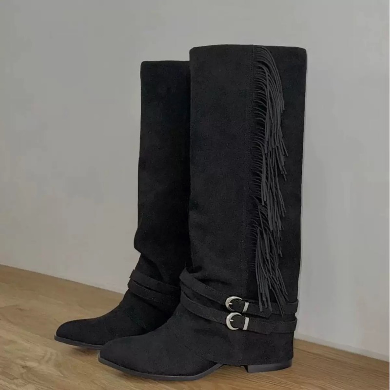 Women Knee-high Boots Tassel D - Women'S Shoes Chelsea บทวิจารณ์และราคา