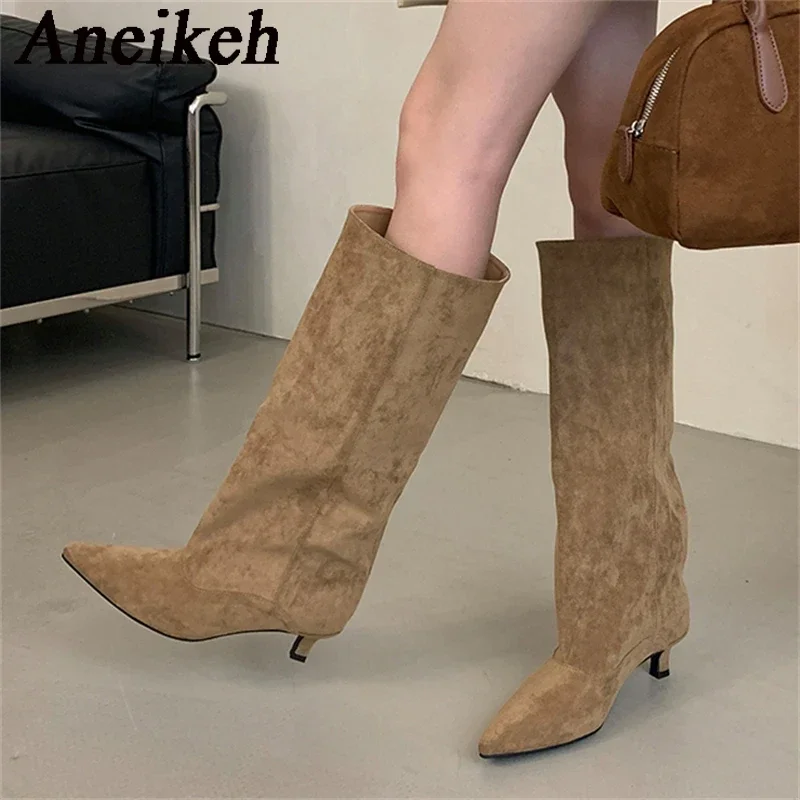 Aneikeh Autumn Winter Pointed  - Women'S Shoes Chelsea บทวิจารณ์และราคา