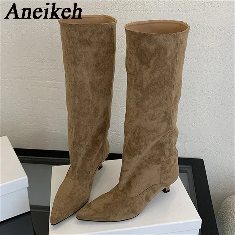 Aneikeh Autumn Winter Pointed  - Women'S Shoes Chelsea บทวิจารณ์และราคา