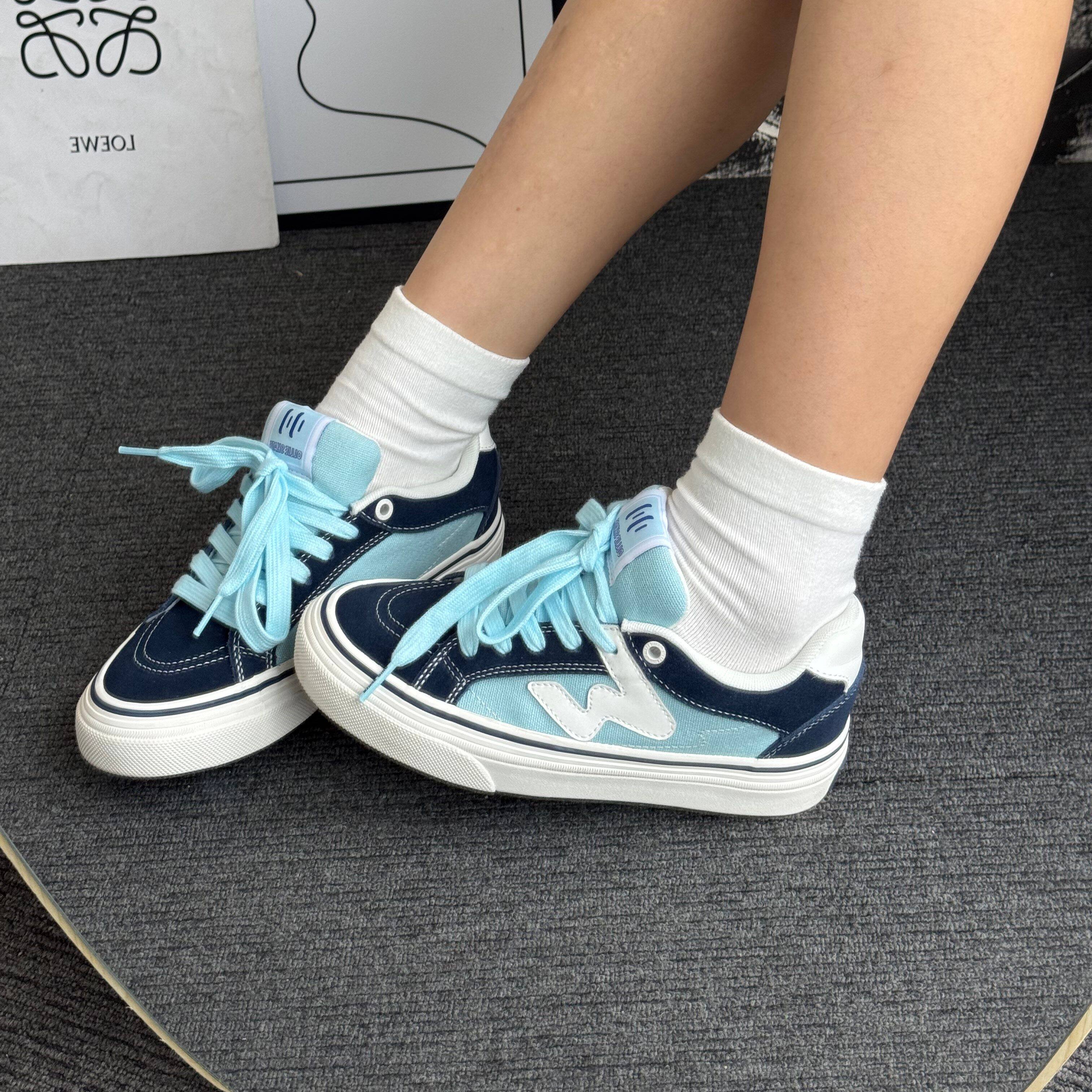 Ollieskate Navy Blue Suede Can - Women'S Shoes Navy Blue บทวิจารณ์และราคา