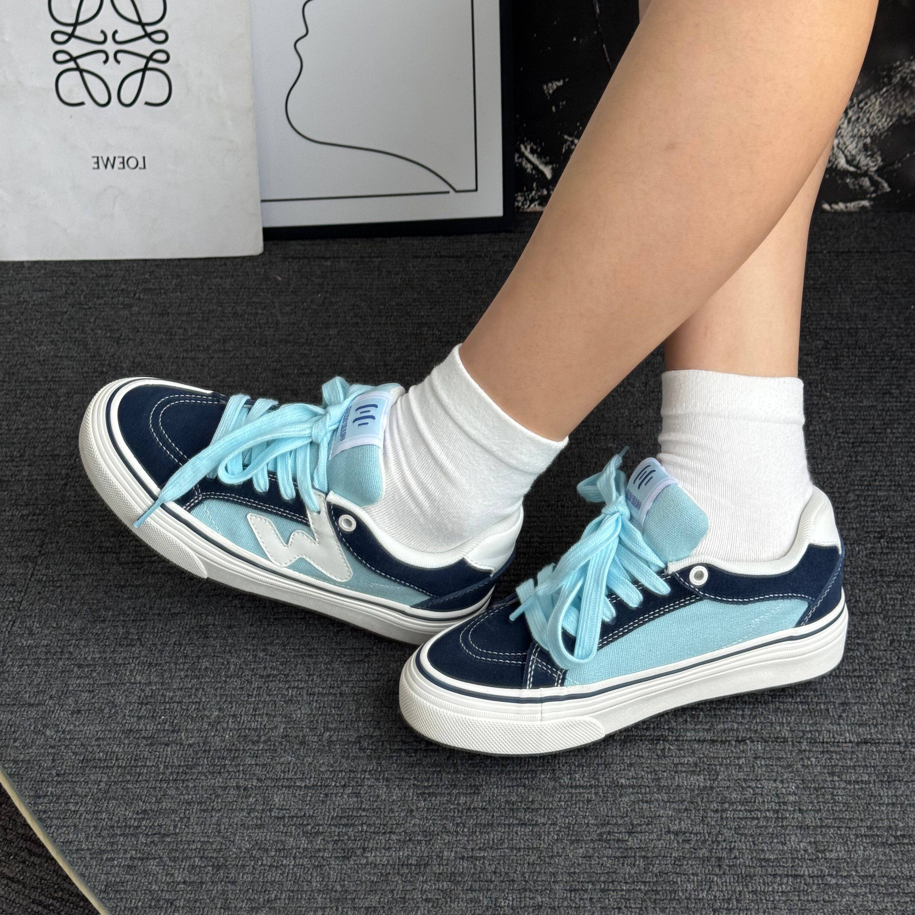 Ollieskate Navy Blue Suede Can - Women'S Shoes Navy Blue บทวิจารณ์และราคา