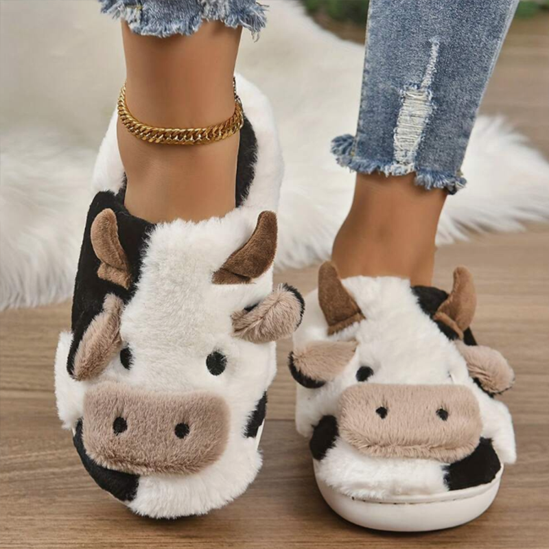 Soft Cow Slippers for Women -  - Women Shoes For Winter บทวิจารณ์และราคา