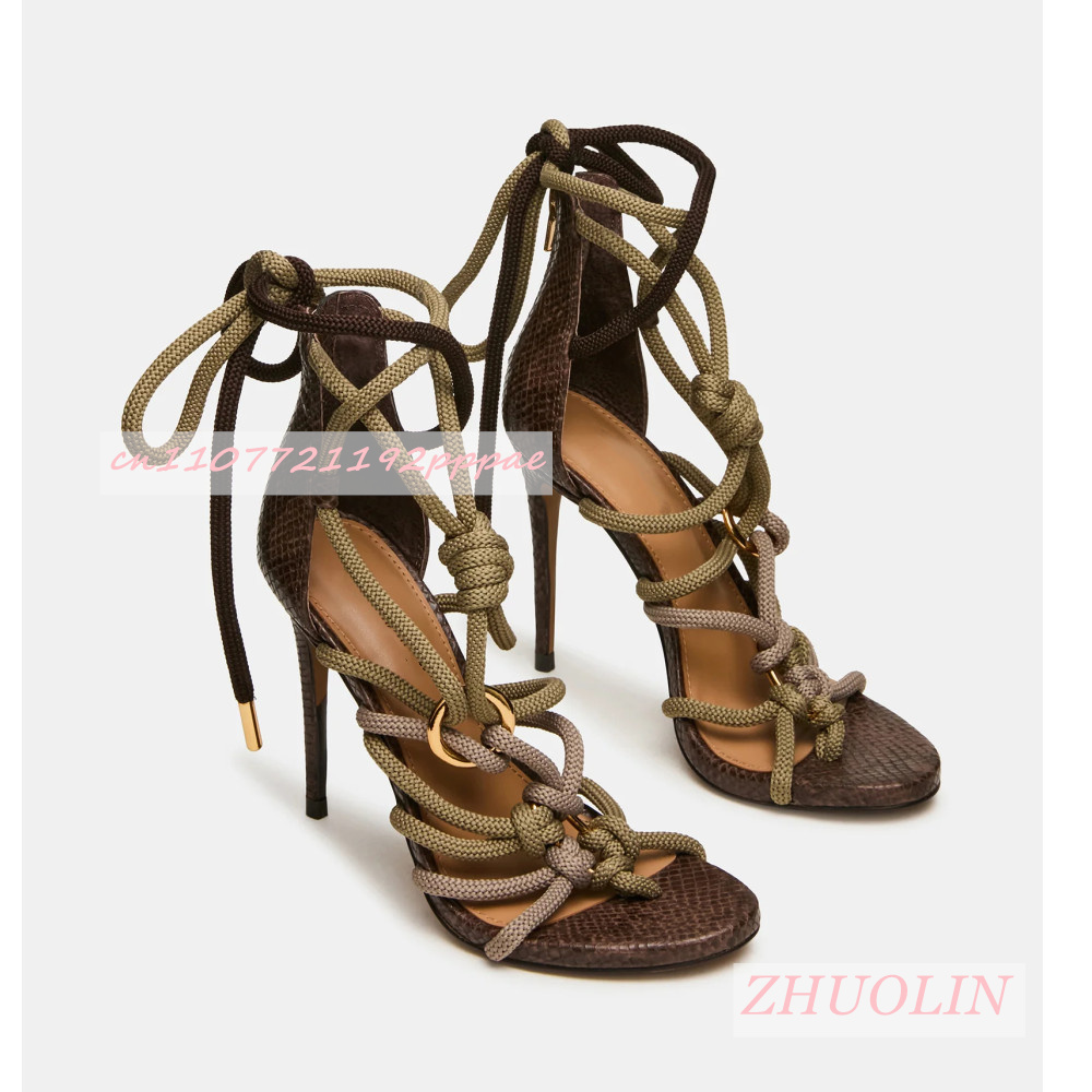 Retro Snakeskin Thick Rope Cri - Kids Shoes Women บทวิจารณ์และราคา