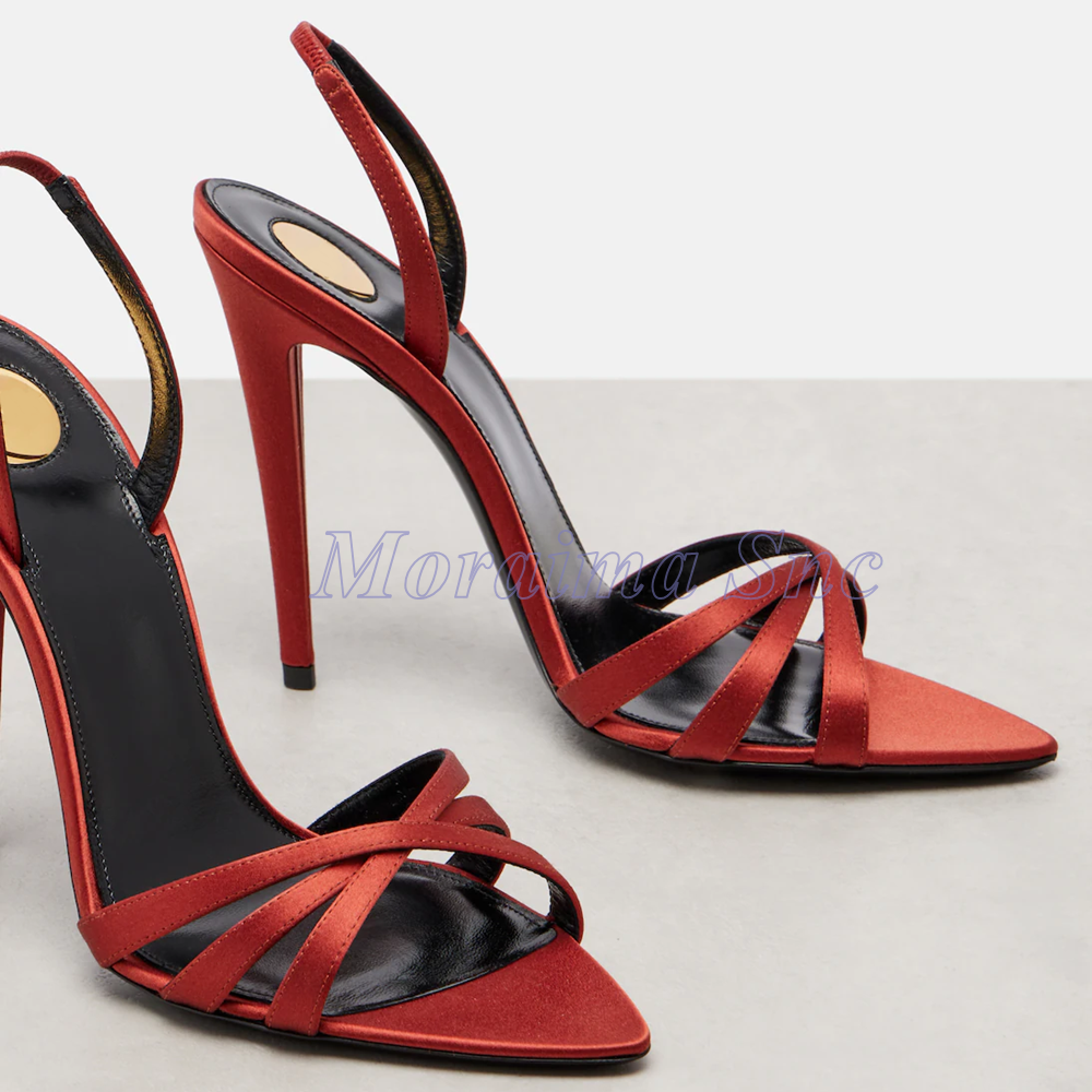Satin Pointed Toe Cross Strap  - Kids Shoes Women บทวิจารณ์และราคา
