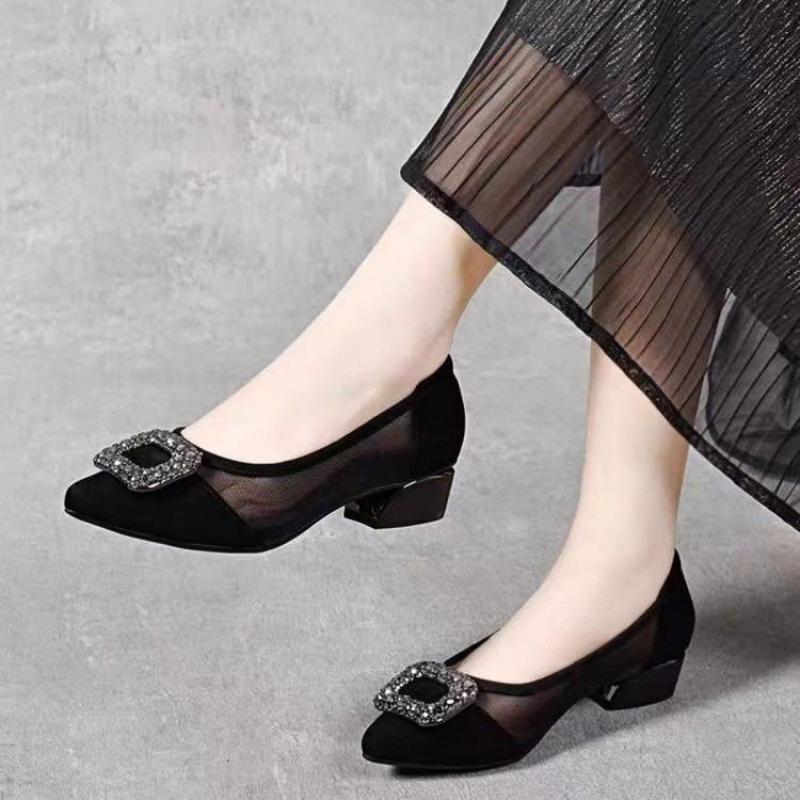 Elegant Pointed Toe Mesh Block - Women'S Shoes บทวิจารณ์และราคา