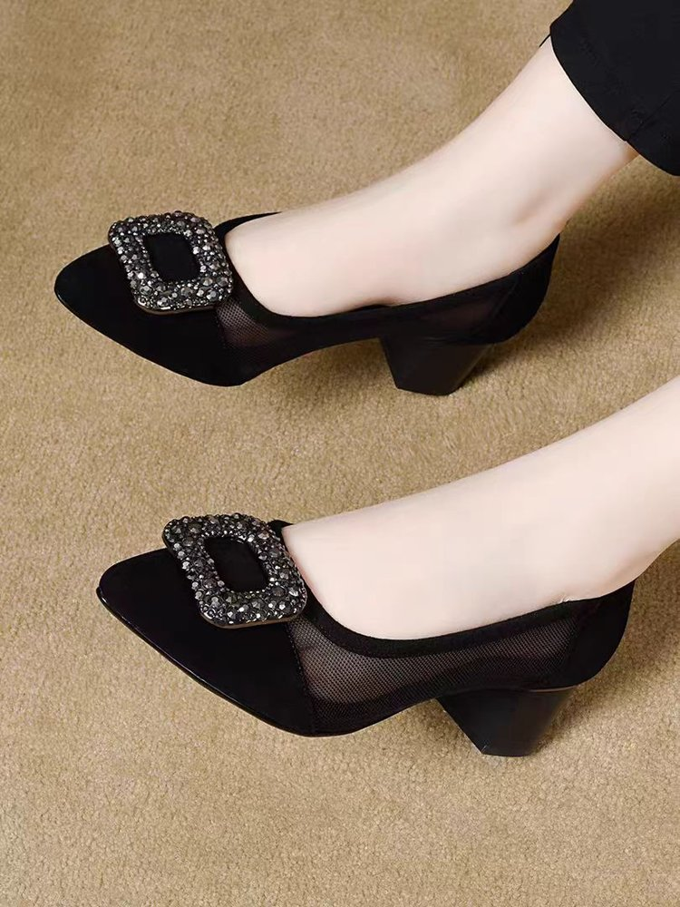 Elegant Pointed Toe Mesh Block - Women'S Shoes บทวิจารณ์และราคา