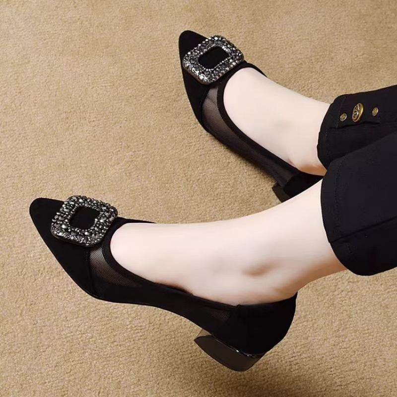 Elegant Pointed Toe Mesh Block - Women'S Shoes บทวิจารณ์และราคา